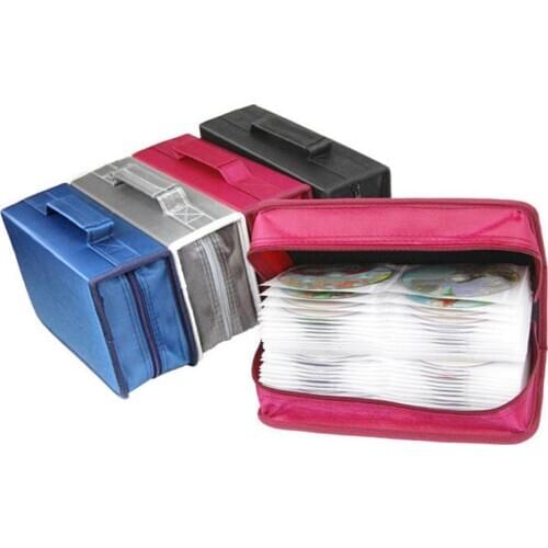 128 Discs DVD CD Holder Zipper Album Storage Case Wallet Carrying Bag Organizer Bag Holder Album Box Case Carry Bag with Z