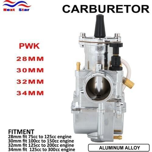 For PWK 28 30 32 34 For Keihin PWK Aluminum Alloy Carburetor Carburador With Power Jet Plating White For Racing Moto 75cc-300cc