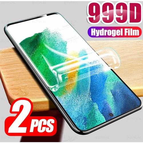 For Samsung Galaxy S21 FE Hydrogel Film 2pcs Full Curved Soft Films Sumsung S 21 Fan Edition 5G G990B Screen Protector Not Glass