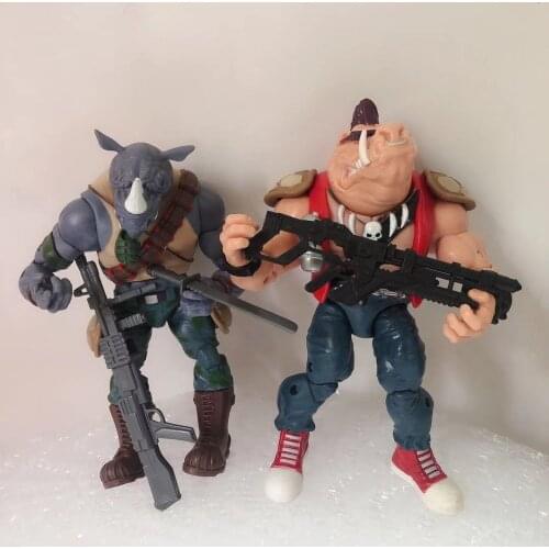 The Model Figures Sewer Turtles Rocksteady Bebop Anime Action Figure Prefect High Quality Soldiers Toys For Children Xmas Gift