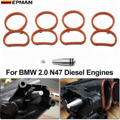 EPMAN Intake Swirl Flap Delete Blank Plug Bung Metal With Manifold Gaskets Removal Repair Kit For BMW N47 TKYD87K