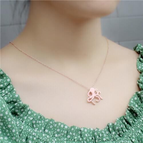 European and American popular, unique super squid necklace with minimal jewelry for mom and girlfriend