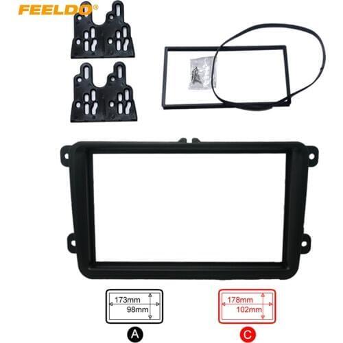 FEELDO Car DVD/CD Radio Stereo Fascia Panel Frame Adaptor Fitting Kit For Volkswagen Passat/Touran/Jetta/Golf/Caddy/EOS/FOX