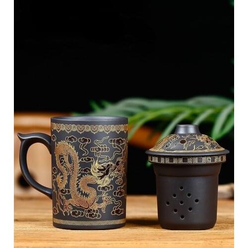 Purple Sand Cup with Lid Filter Bubble Home Teacup Office Ceramic Cup Chinese Large Master Cup Exquisite Teacup