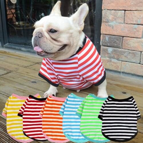 Dog T-shirt French Bulldog Clothes Pug Clothing Cat Chihuahua Yorkie Clothes Poodle Pomeranian Schnauzer Pet Costume Tee Shirt