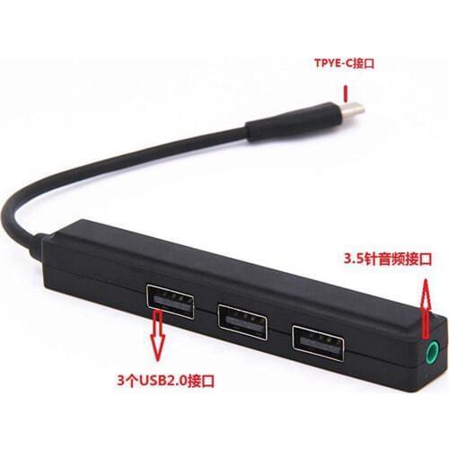 USB 3.1 Type C To USB 2.0 HUB + 3.5mm Audio Output Converter Cable For MacBook Pro 13 15 Chromebook S8 Note8 G6 V20 V30