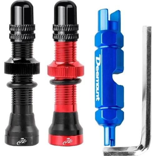 2PCS Schrader A/V Valves 40/60mm CNC Machined Anodized Nipple for MTB Road Bike Tubeless Rims with Wrench