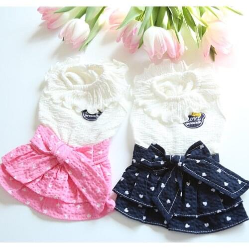Small Dog Costume Summer Cat Dog Dress Puppy Skirt Yorkshire Terrier maltese Shih Tzu Pomeranian Bichon Poodle Dog Clothing Pet