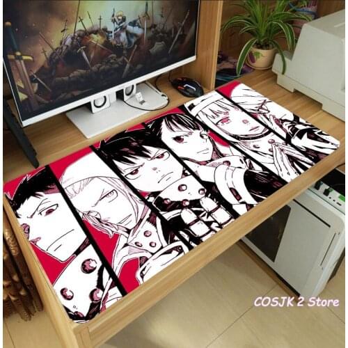 Anime Enn Enn No Shouboutai Fire Force Shinra Kusakabe Mouse Pad Thicken Laptop Gaming Mice Mat Desk Mat Anti-Slip Playmat Gifts