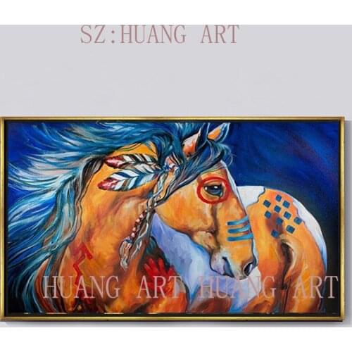 New works hand-painted horse oil painting modern knife painting thickness is decorated home office sofa hall hotel