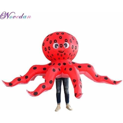 Adult Octopus Inflatable Costume Blow Up Party Costumes Cosplay Mascot Suit Animal Halloween Costumes For Men Women Fancy Dress