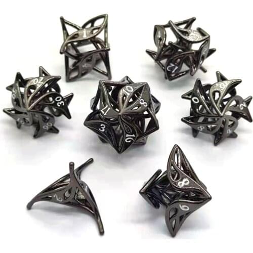 New Hot Sale Snowflake Hollow Frame Dice Set D&D Role Playing Board Game Warhammer Dice Polyhedron Table Gam dice