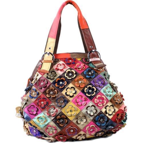 New Fashion Flower Women Handbags Sheepskin Genuine Real Leather Ladies Shoulder Bags Female Girl Brand Luxury Crossbody Bag