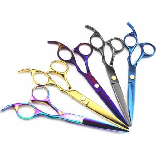 Professional 6 inch japan 440c steel hair scissors set haircut thinning shears makeup cutting barber tools hairdressing scissors