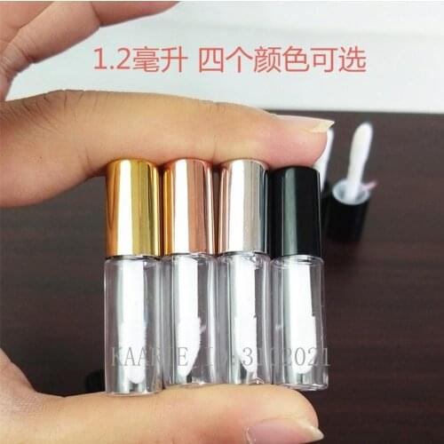 1.2ML 100pcs/lot Rose Gold Empty Lip Gloss Tube,DIY Plastic Elegant Liquid Lipstick Container,Round mini lipgloss sample bottle