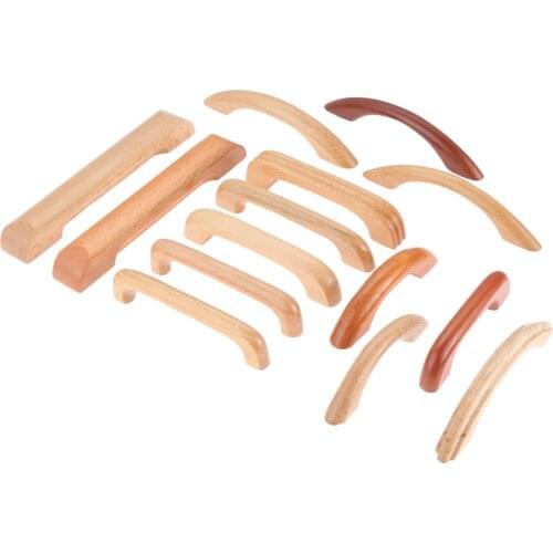 64-128mm Hole Distance Kitchen Cabinet Pull Furniture Handle Solid Wooden Cabinet Knob Handle Door Drawer Wood Pull Handle Knobs