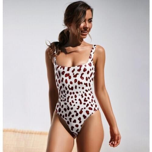 Sexy U-shaped cow print snake pattern bikini vest swimsuit female multicolor beachwear