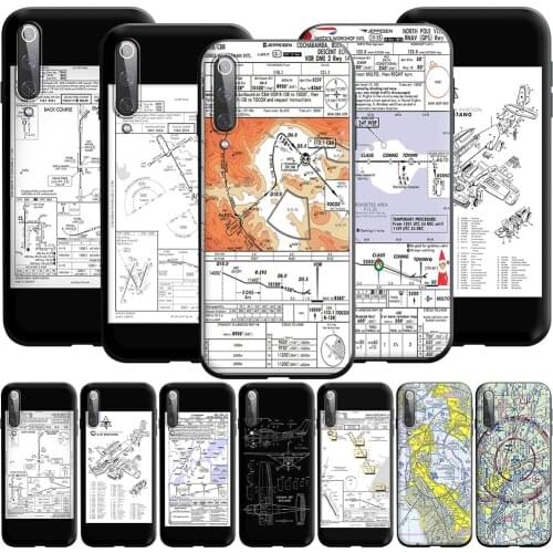 Aviation Chart Silicone Case for Xiaomi Poco X3 M3 F3 Mi 11i 11 10T 10 F2 Note Pro NFC GT Ultra 9T A3
