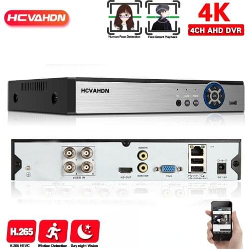 4K AHD Digital Surveillance Video Recorder 4CH CCTV Hybrid 6 in 1 DVR NVR Security Camera System 8MP 4Channel XMEYE DVR Recorder