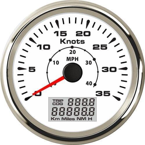 New Arrival 85mm GPS Speedometers Cog Trip Odometers 0-35Knots 0-40MPH Speed Mileometers for Ship Yacht 8 Kinds Backlight Color