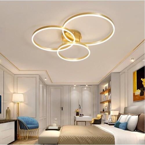 Light luxury living room lamp atmospheric household lamp Nordic modern simple creative ring ceiling lamp bedroom lighting