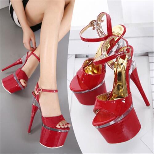 Steel Tube Dancing Shoes Women 2019 Summer New High Heel Peep Toe Sandals Heel 17.5cm Thick the Bottom Waterproof 7.5cm