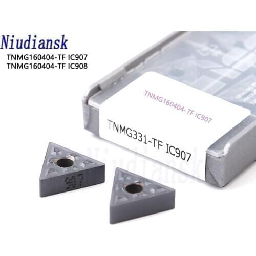 10Pcs TNMG160404 TF IC907 TNMG160404 TF IC908 Carbide Inserts External Turning Tool DNMG160404 CNC Lathe Metal Turning Tools
