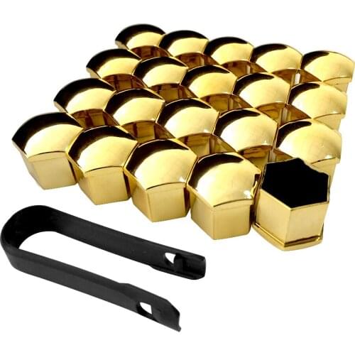 20Pcs Universal Anti-Rust 17mm 19mm Chrome Glossy ABS Auto Trim Tyre Wheel Nut Screw Bolt Protection Covers Caps Car Styling