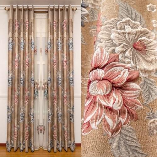 Fashionable and Simple European Style 70%-90% Shading Jacquard Curtains for Living Room Bedroom Blackout Luxury Curtains