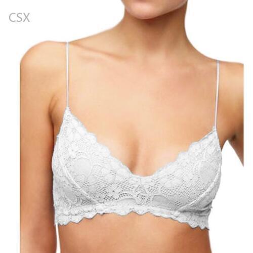 MwOiiOwM Sexy Women Lace Bralette Floral Unpadded Bralette Bralet Bra Bustier Crop Top Cami Tank 10