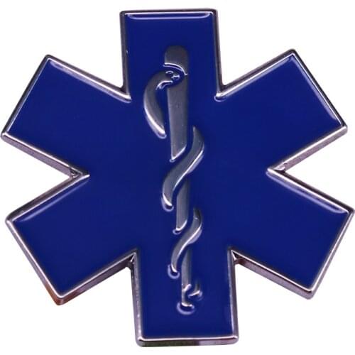 Star of life pin diabetic medical alert badge SOS symbol brooch doctor nurse patient present