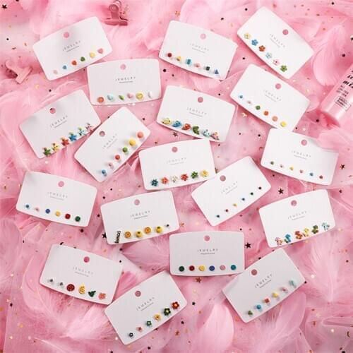 3 pairs/set Mini Small Earrings Stud Earrings set for Women Girl Geometric Flower Animal Studs Earrings Jewelry