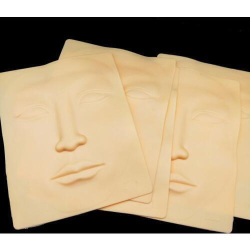 3D Face Tattoo Practice Skin Permanent Makeup Tattoo Traning Skin Eyebrow/Eyeliner/Lip Microblading Flexible Fake Skin