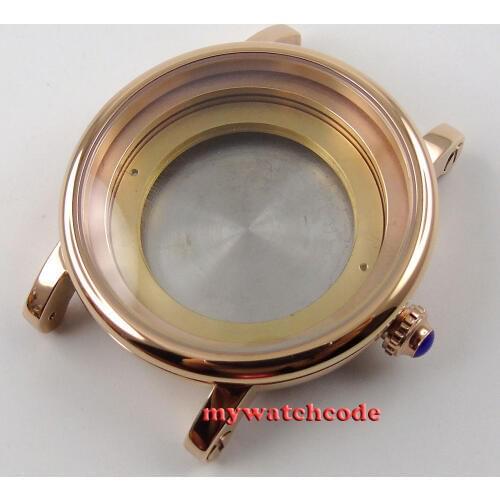 43mm rose golden automatic Watch Case fit ETA 2824 2836 MOVEMENT P78