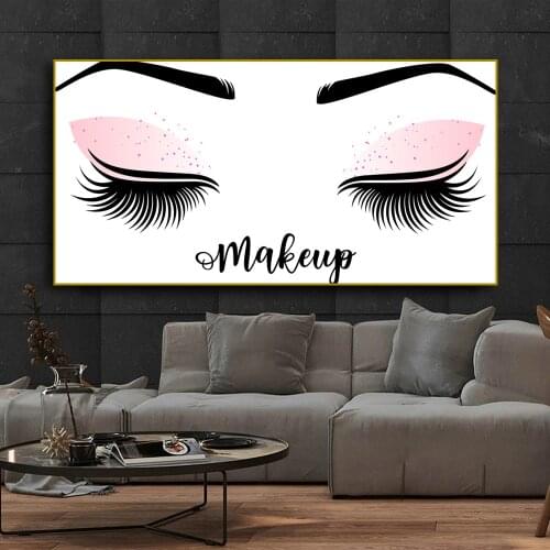 Abstract Art Minimalism Lash Eyelashes Canvas Painting Wall Art Posters Prints Wall Pictures for Living Room Home Wall Cuadros