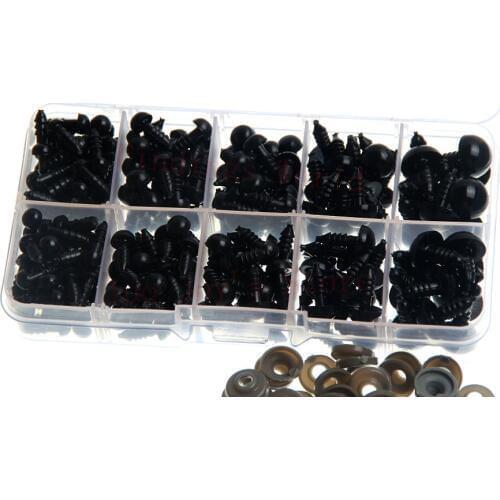 Accessories Bead Garments Eyelet 250set/Box 6 7 8 10 12mm Plastic Craft Toy Eyes Bead Safety Eyes Children Handmade Scrapbooking
