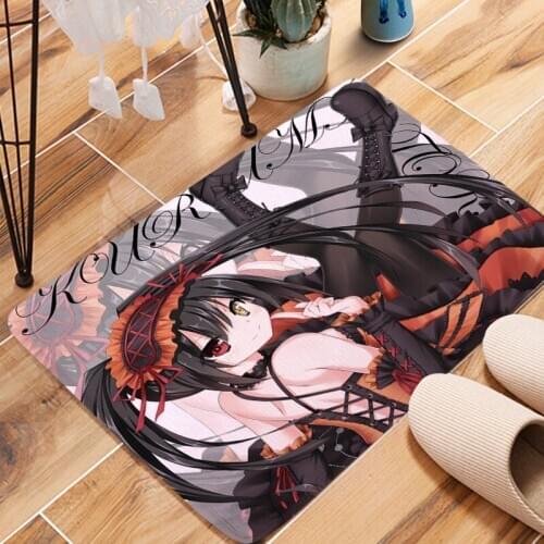 Anime DATE A LIVE Character Origami Tobiichi Crystal Velvet Printed Home Entrance Study Room Bedroom Bedside Entry Floor Mat