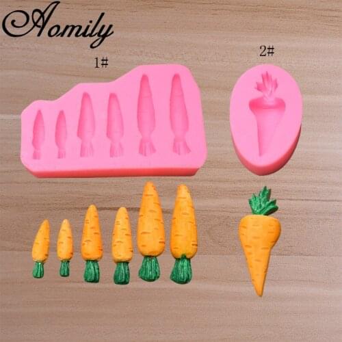 Aomily 3D Cartoon Carrot Shaped Silicone Chocolate Cookies Cake Mold Silicone Soap Candy Fondant Chocolate Kitchen Mould