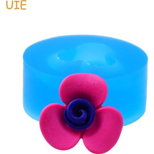 HYL280U 15.1mm Flower Silicone Mold - Cupcake Topper, Fondant, Sugarcraft, Jewelry DIY, Candy, Resin Clay, Gum Paste, Food Safe