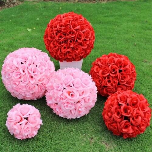 Dia of 20"(50 cm) Elegant Milk White Artificial Encryption Rose Silk Flower Kissing Balls Hanging Ornament For Wedding Decoratio