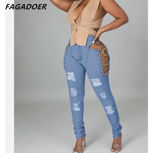 FAGADOER Women's Skinny Jeans