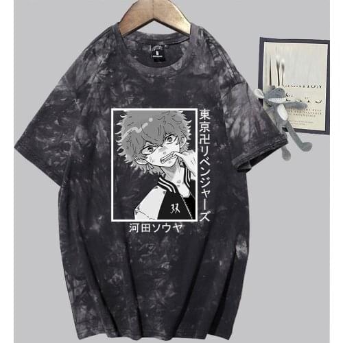 Japanese Anime Tokyo Revengers T Shirt Kawata Soya Angry Printed Tees Summer Crewneck Clothes Casual Top Tees
