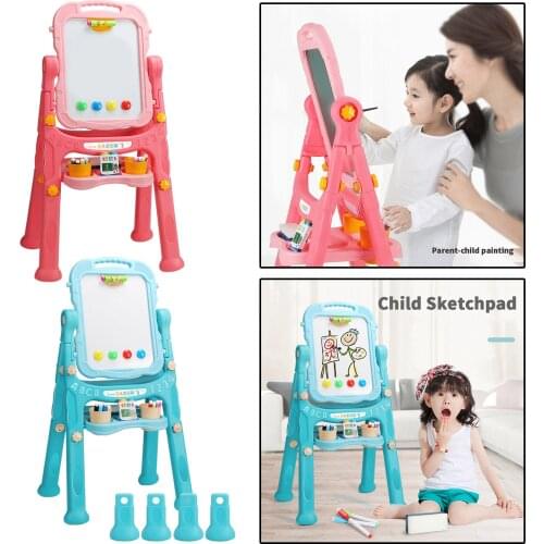 2 in 1 Art Easel for Kids Drawing Board Easel Drawing Chalkboard /Dry Erase Board Toys for Girls Boys Writing Pad