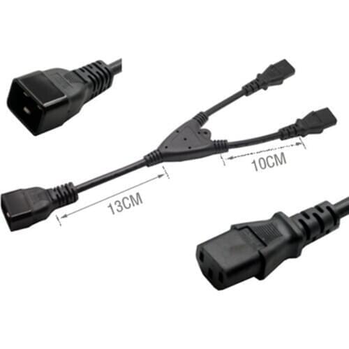IEC 320 C20 Male to 2 x C13 Female Y Splitter Cable ,C13 C20 Power Cord Server UPS Power Cable,32CM ,1 pcs