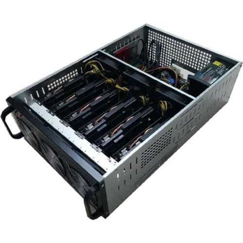 6/8 GPU Miner Mining Rig Metal Case Computer ETH/ETC/ZEC Frame Mining Rack Bitcon Miner Ethereum Kit Motherboard Case With Fans