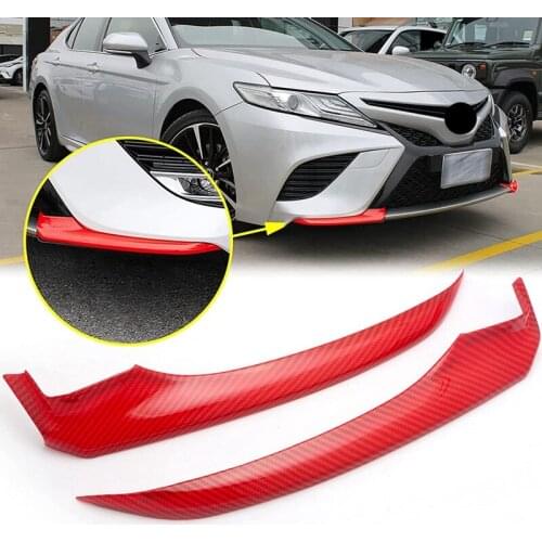 Red Carbon Fiber Front Bumper Lip Lower Protector Cover Trim Splitter Spoiler for Toyota Camry 2018 2019 2020 SE/XSE
