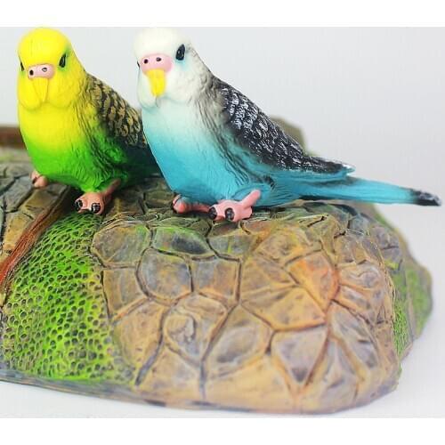 Creative Simulation Parrot Parakeet Miniature Landscape Ornament Animal Model Lawn Figurine Artificial Bird Photography Props