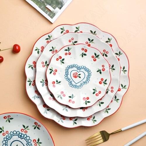 Creative Ceramics Plate Fruit Salad Plates Dining Table Main Course Breakfast Cake Dishes Western Pasta Dish Kitchen Tableware