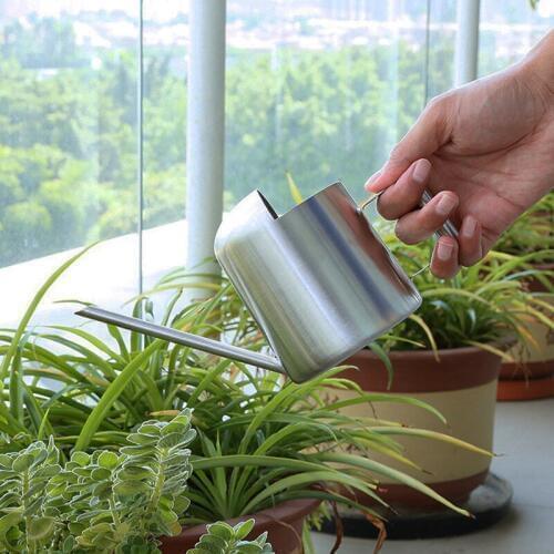 Stainless Steel Shower Flower Pitcher Long Mouth Potted Plants Succulent Watering Pot Household Plants Small Watering Can 300 Ml