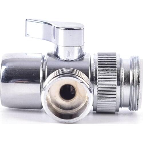 Brass 3-way Diverter Valve Faucet Connector Adapter Three Head Function Switch